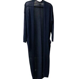 Acrobat Women's Navy Blue Maxi Open Front Cardigan Sweater Size M
